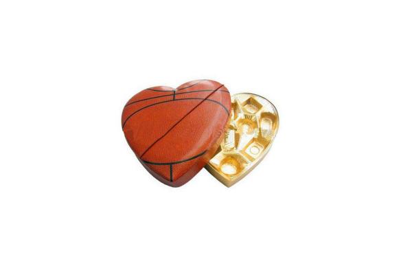 Heart Shape With Football Painted Leather Box For Chocolate