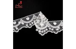 China Cotton White Embroidered Lace Trim 5.6cm Width Static - Cling Resistant supplier