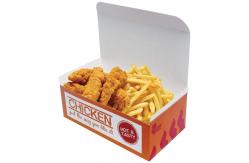 China Takeout fried chicken box food grade customized logo biodegradable white cardboard packaging box supplier