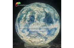 China Ethereal Lunar Sculpture: Crater-Textured Moon Statue In Dreamy Blue Gradient​ supplier