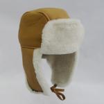 Wholesale cheap warm shearling trapper sheepskin hat for sale