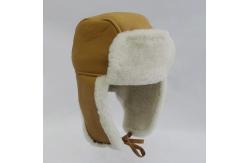 China Wholesale cheap warm shearling trapper sheepskin hat supplier