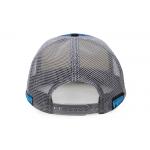 5 panels adult male man flat peak bule printing trucker mesh hat