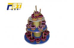 China CMYK Printing 3 Tier Cardboard Cupcake Stand Customized Providing Mockup Design supplier