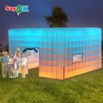 Customized White Square LED Light Tents Camping Party Event Inflatable Tent For Rental for sale