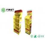Supermarket Carton Display 4 Tiers Floor Stand Cardboard Display For Snacks for sale