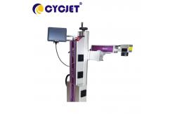 China 120W Fiber Fly Laser Marking Machine for HDPE Cable Logo Number Coding supplier
