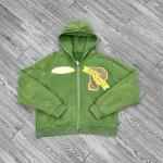 OEM Hoodie Custom Contract Stitch Fleece Acid Washed Hoodie Men Zipper Chenille Embroidery Oversized Cropped Hoodie Streetwear for sale