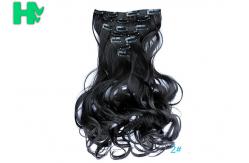 China Black Curly Synthetic Clip In Hair Extensions Human Hair Wefts supplier