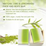 Private Label Nature Organic Moisturing Matcha Lemengrass handmade bath soap 135g