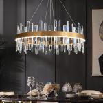 Geometric Stainless Crystal Luxury Pendant Light Fixtures High End ODM for sale