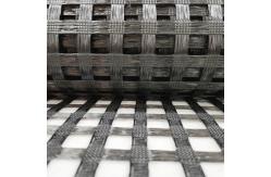 China Biaxial Geogrid Woven Coated Polyester Geogrid Highway construction  basal reinforcement supplier