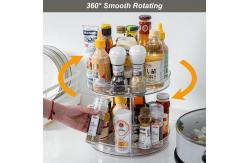 China 2 Tier Durable Transparent Removable Tray Lazy Susan Countertop Spice Display Rack supplier