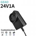 24V 1A Black Interchangeable Power Adapter OEM / ODM Customized for sale