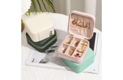 China ODM Small Portable Jewelry Box Stud Earrings Greaseproof PU Leather supplier