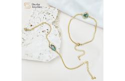 China Ojo Bracelet 18K Gold Plated Jewelry Hamsa Hand Evil Eye Charm design supplier