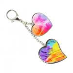 Double Hearts Sublimation Keychain Blanks Personalized Zinc Alloy Bag Buckles