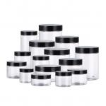 Clear Food Container Plastic Storage Jars 4oz 8oz With Plastic Lid Metal Lid for sale