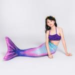 China 3-12Y Old Children Rainbow Mermaid Tails With Bathing Bikini For Swimming manufacturer