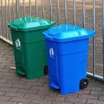 Cheap and High Quality 50L/70L  Roller Foot Clamshell Plastic Recycling Bin Apply to Outdoor for sale