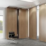 Aluminum Sliding Wooden Partition Walls For Living Room / Hotel for sale