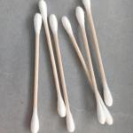 Disposable Wooden 100pcs Bamboo Cotton Buds Swab for sale