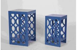 China Blue Modern Nesting Tables , Ergonomic Wooden Bedside Table 58 Cm Height supplier