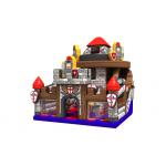 Waterproof PVC Material Inflatable Guard Castle Dry Slide With Fence for sale