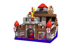 China Waterproof PVC Material Inflatable Guard Castle Dry Slide With Fence supplier