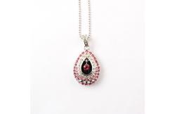 China Heart Shaped Water Drop Necklace Crystal Usb Stick With Chips Hidden Inside supplier