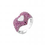 Heart Shape 925 Sterling Silver Rings Micro Pave CZ Cubic Zirconia Engagement Rings