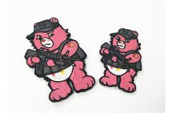 China Boy Scout Clothing Embroidery Patches Bear Logo With Hook Backing supplier