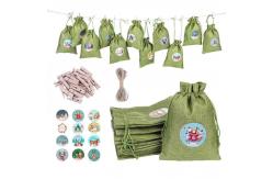 China Christmas Burlap Jute Drawstring Bag Backpack Candy Pouch Bags OEM supplier