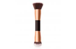 China 152cm Length ISO9001 Double Headed Makeup Brush Gold Handle Synthetic supplier