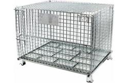China Custom Stackable Wire Mesh Storage Bins , Welded Steel Mesh Storage Cages supplier