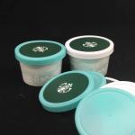 PE Coated Ice Cream Paper Cup With Lid Plastic Spoon Double Wall Packaging