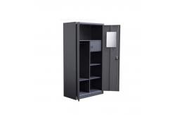 China Bedroom Vertical Double Door 180cm Metal Wardrobe Locker With Safe Box supplier