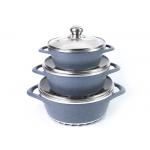 Ceramic Coating 3 Sets 16cm Granite Non Stick Cookware for sale