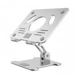 270*245*70MM Silver Adjustable Ergonomic Aluminum Metal Laptop Stand With Ventilated Design