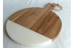 China Marble Acacia Wood Household Stone Placemats Paddle Shape supplier