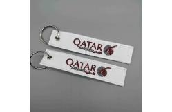 China Qatar Airways Custom Patch Keychain Aviation Cultural Collection Compact Dual Sided supplier