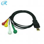 Black 4 Lead Schiller Holter Ecg Cable, Schiller Ekg Machine Parts For Hospital for sale