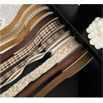 Man-Made Autumn/Winter Maillard Series Ribbon Flower Gift Strap Bouquet DIY Ribbon Floral Arrangement Gift Packaging Tape Brown/Customized Colors for sale