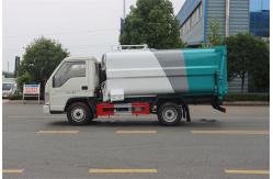 China Mini Cheaper  4x2  5CBM Compactor Garbage Truck Belt Side Hanging Barrel supplier