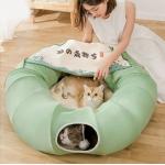 Washable Cushion Cat Tube Bed Double Sided Suede With Central Mat for sale