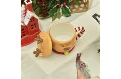 China 3D Creative Christmas Coffee Mug Deer Shaped Ceramic With Lid And Hand Painted supplier