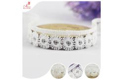 China Machine Crocheted White Ribbon Lace Trim Water Soluble For Skirt supplier