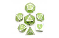 China Green Peach Heart Metal Multi -Flag RPG Dice Set Dnd Coc  Luxury style supplier