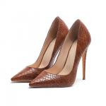 Hot Sale Ladies Casual Fashion Pointed Toe Snakeskin Stiletto Shoes Ladies High Heels for sale
