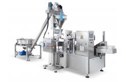 China Eight Station Powder Pouches Packing Machine Multipurpose With Screw supplier